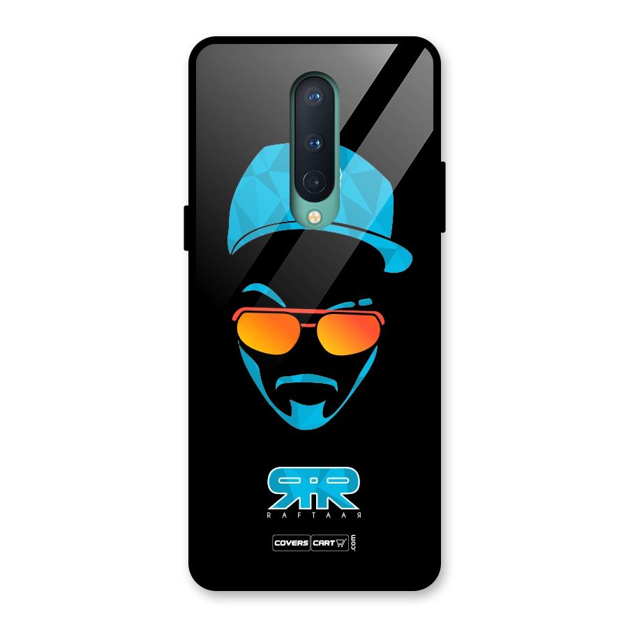 Raftaar Black and Blue Glass Back Case for OnePlus 8