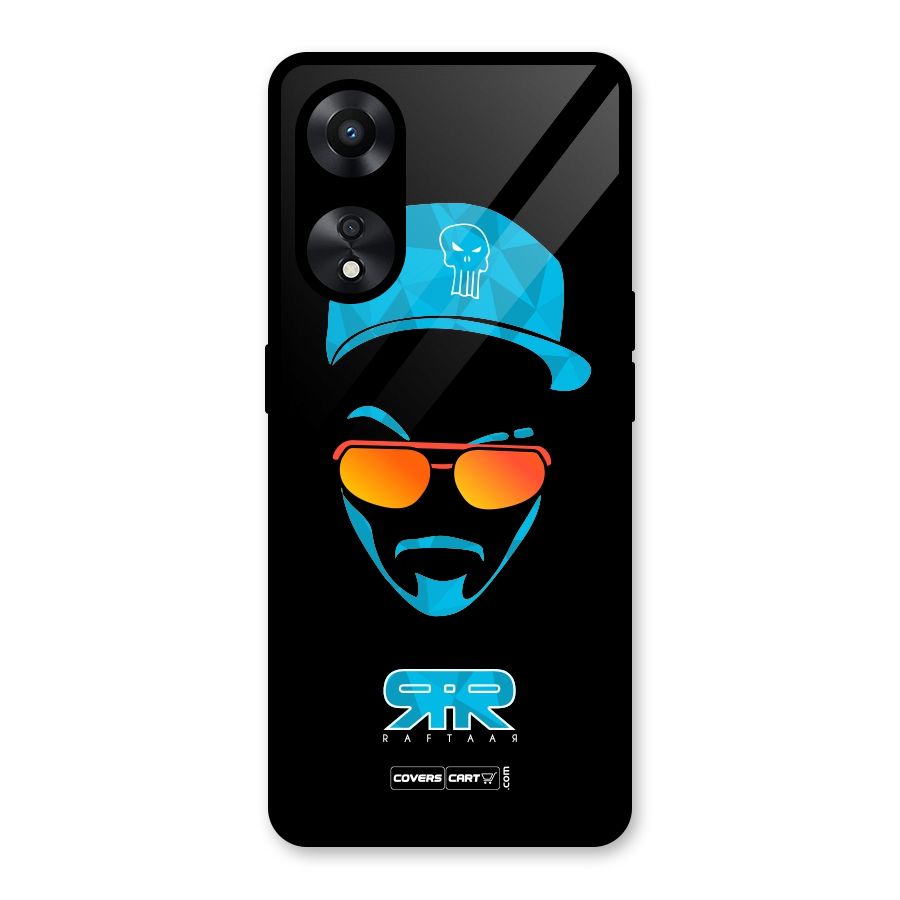Raftaar Black and Blue Glass Back Case for Oppo A78