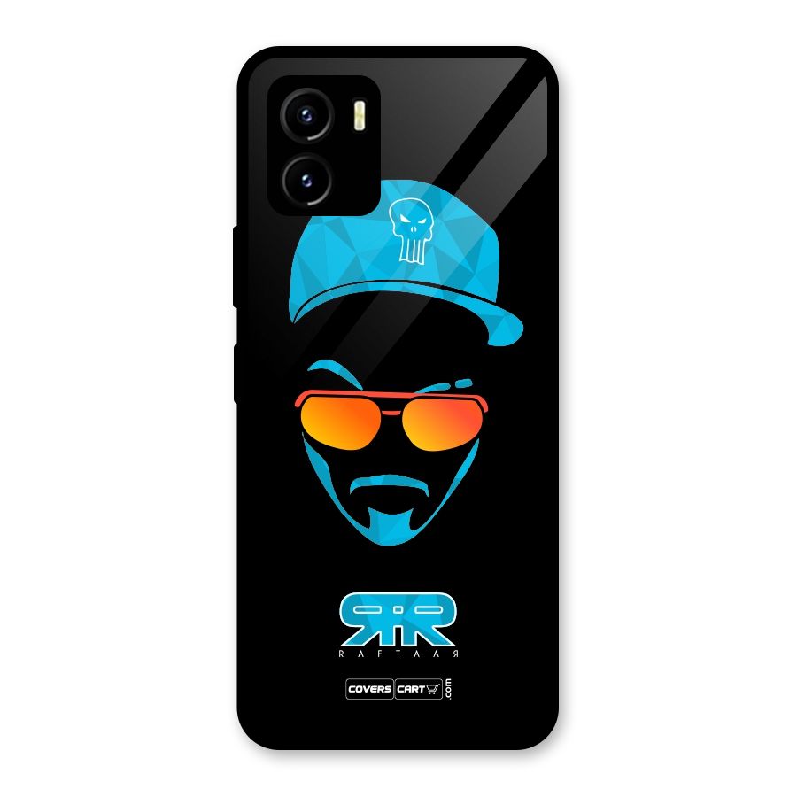 Raftaar Black and Blue Glass Back Case for Vivo Y15s