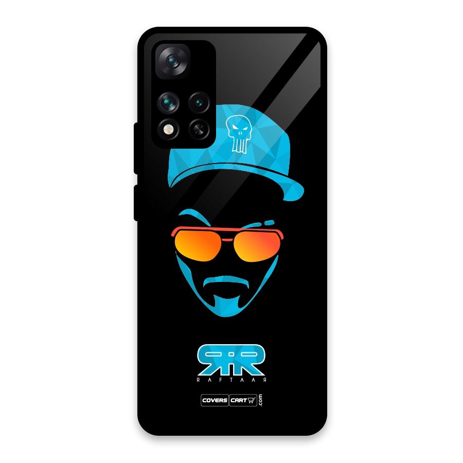 Raftaar Black and Blue Glass Back Case for Xiaomi 11i 5G