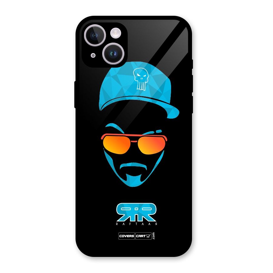 Raftaar Black and Blue Glass Back Case for iPhone 14 Plus