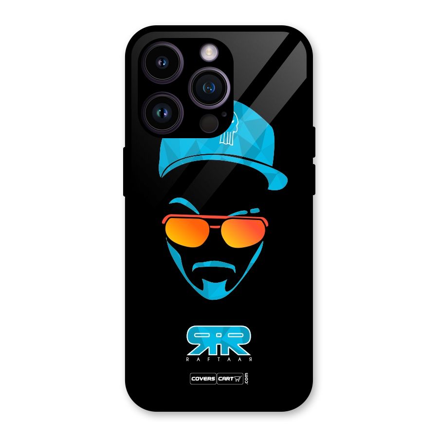 Raftaar Black and Blue Glass Back Case for iPhone 14 Pro