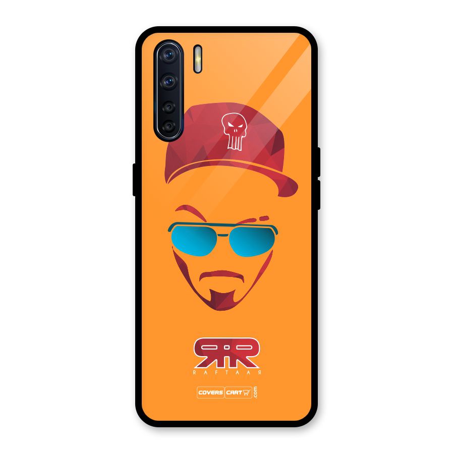 Raftaar Orange Glass Back Case for Oppo F15
