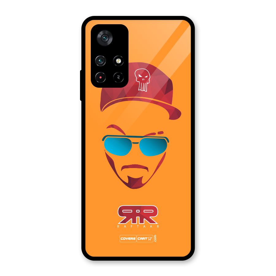 Raftaar Orange Glass Back Case for Poco M4 Pro 5G