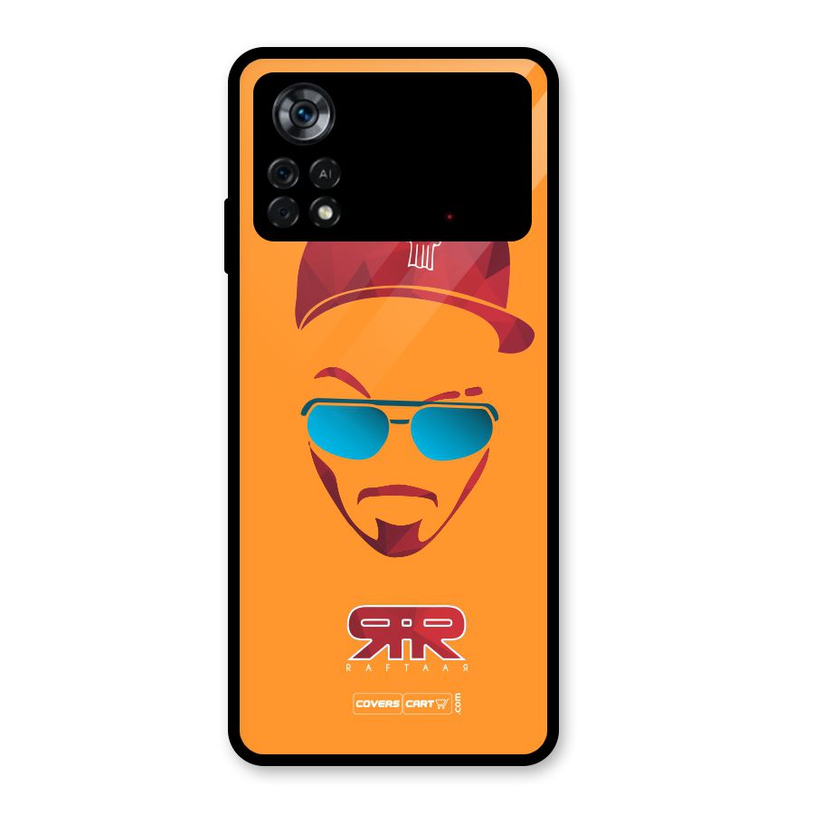 Raftaar Orange Glass Back Case for Poco X4 Pro 5G