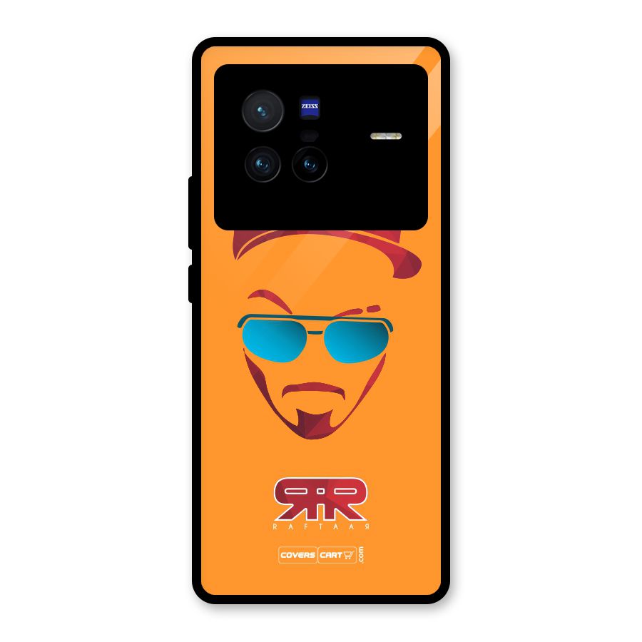 Raftaar Orange Glass Back Case for Vivo X80