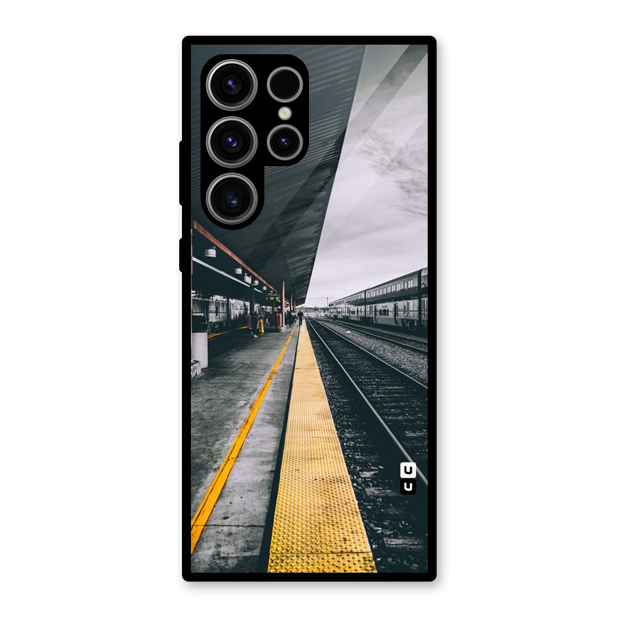 Railway Track Glass Back Case for Galaxy S23 Ultra