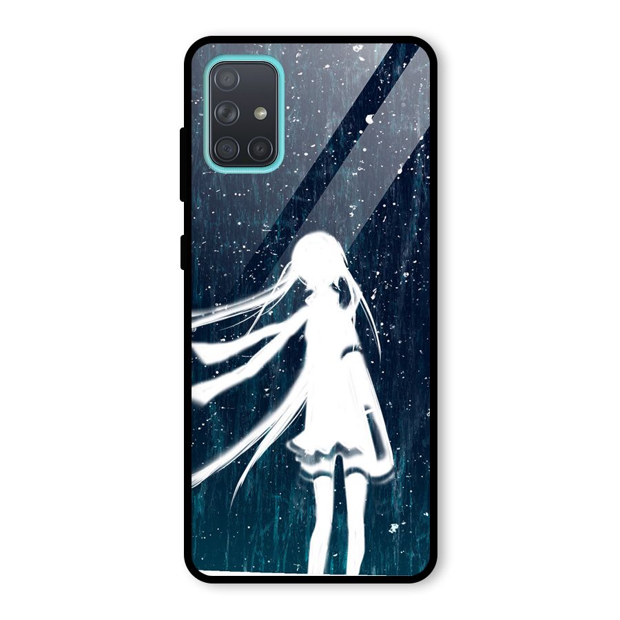 Rain White Girl Glass Back Case for Galaxy A71