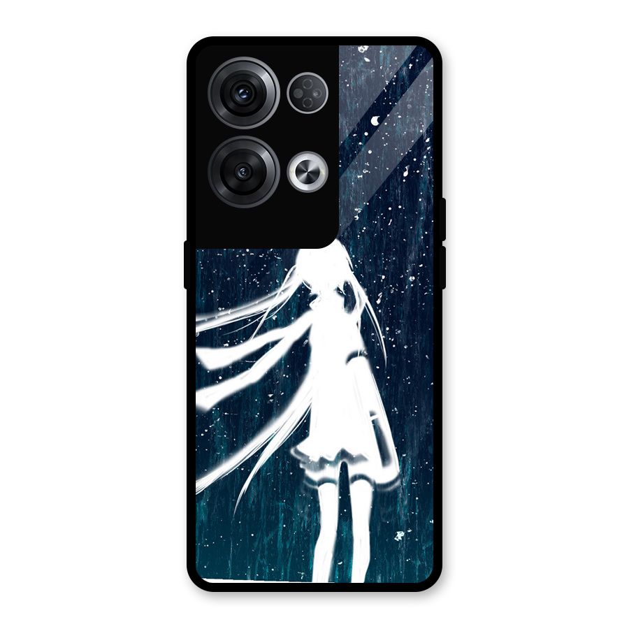 Rain White Girl Glass Back Case for Oppo Reno8 Pro 5G