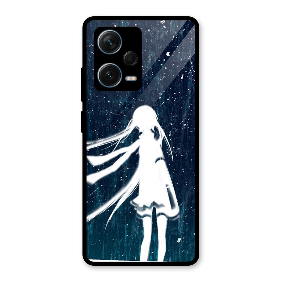 Rain White Girl Glass Back Case for Redmi Note 12 Pro Plus 5G