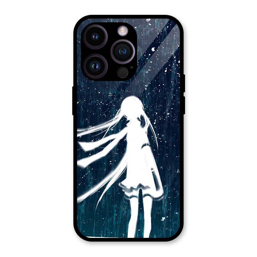 Rain White Girl Glass Back Case for iPhone 14 Pro
