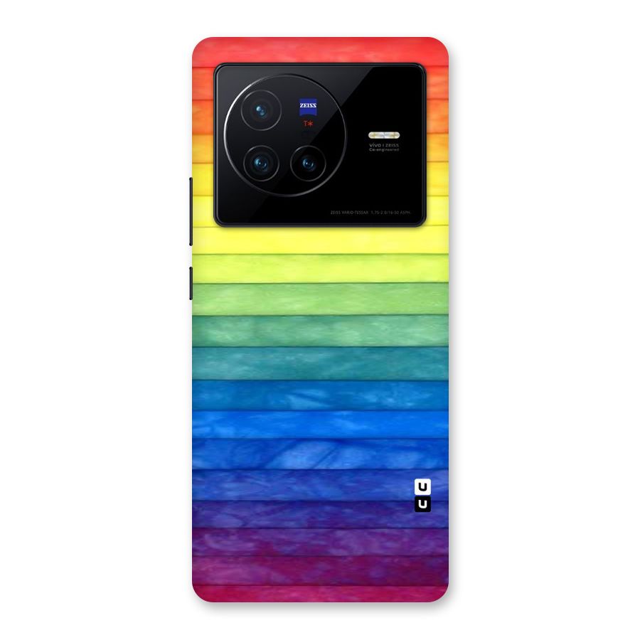Rainbow Colors Stripes Back Case for Vivo X80