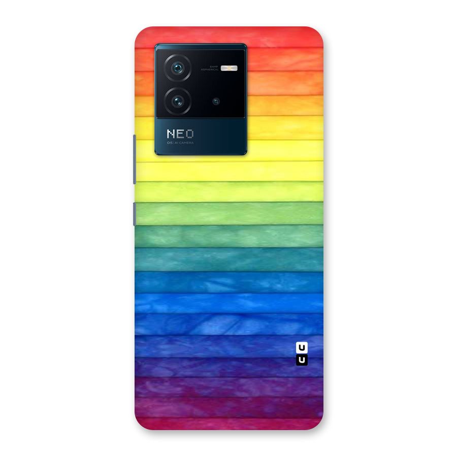Rainbow Colors Stripes Back Case for Vivo iQOO Neo 6 5G