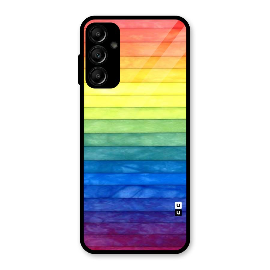 Rainbow Colors Stripes Glass Back Case for Galaxy A14 5G