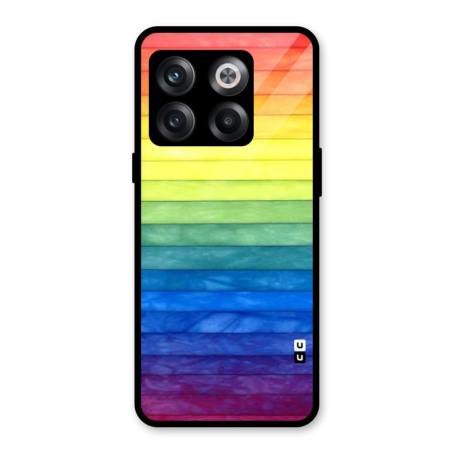 Rainbow Colors Stripes Glass Back Case for OnePlus 10T