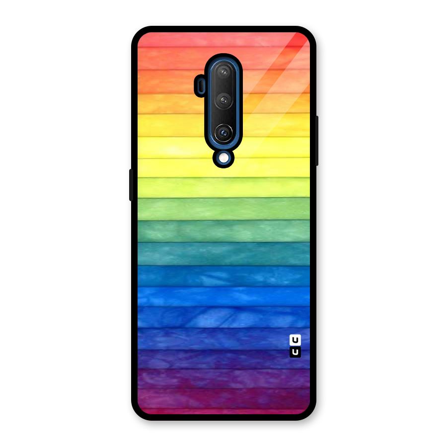 Rainbow Colors Stripes Glass Back Case for OnePlus 7T Pro
