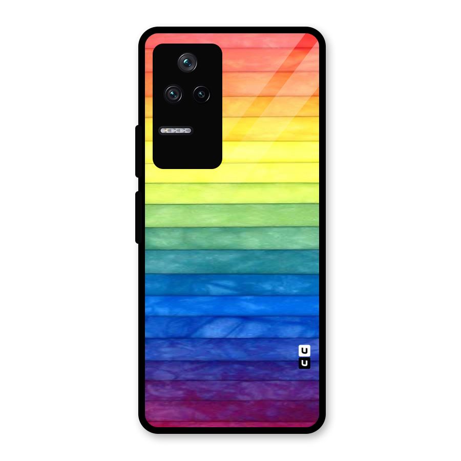 Rainbow Colors Stripes Glass Back Case for Poco F4 5G