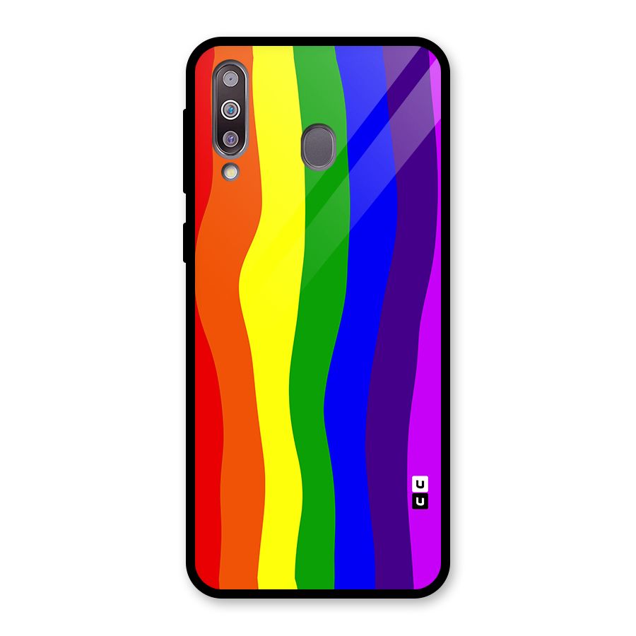 Rainbow Curves Glass Back Case for Galaxy M30