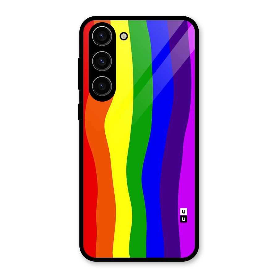 Rainbow Curves Glass Back Case for Galaxy S23 Plus