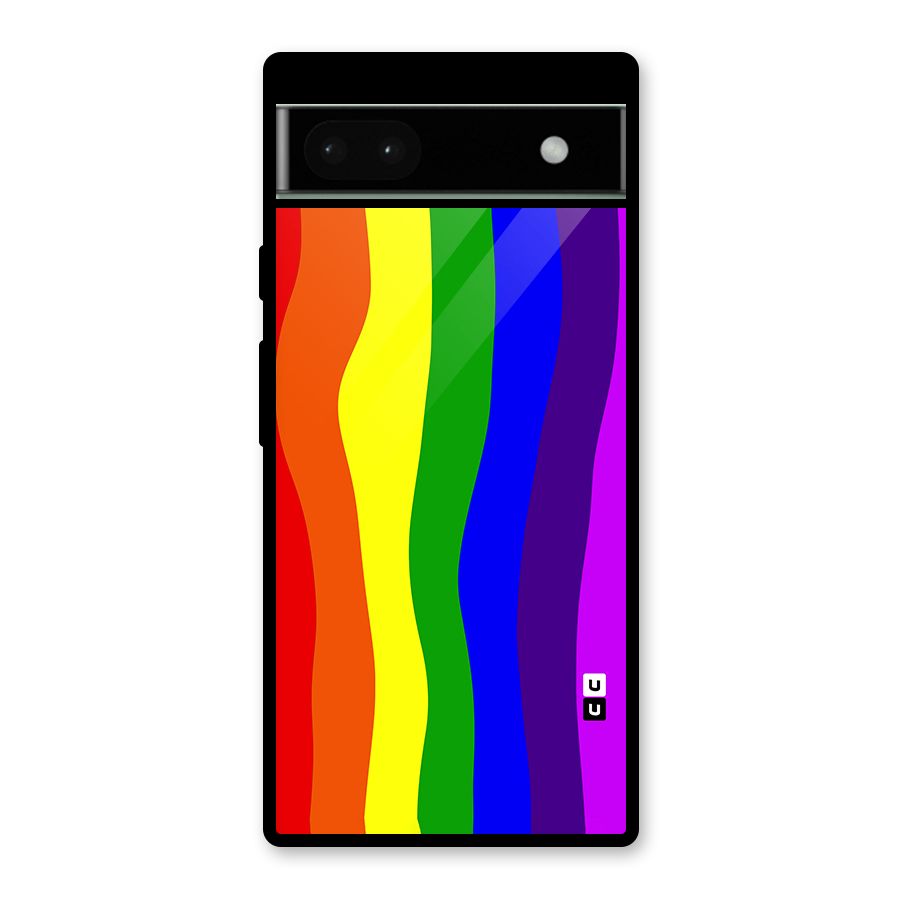 Rainbow Curves Glass Back Case for Google Pixel 6a