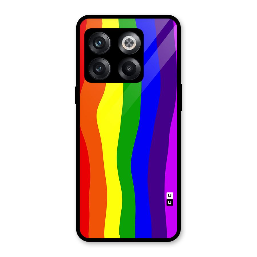 Rainbow Curves Glass Back Case for OnePlus 10T