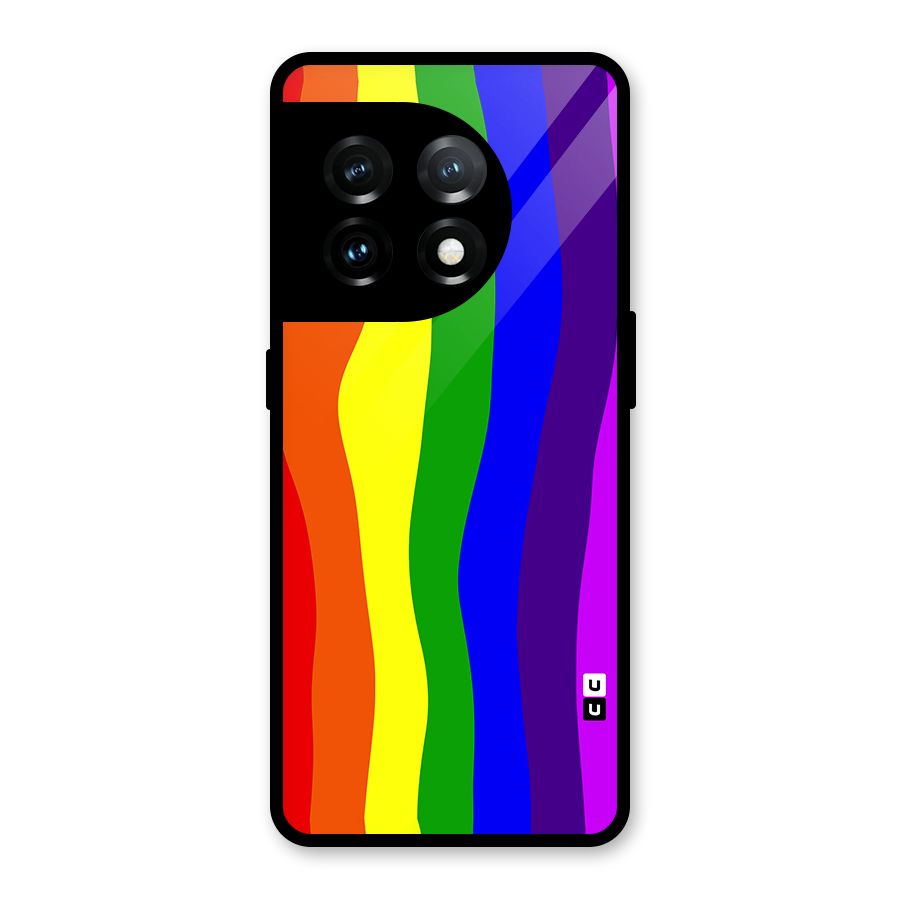 Rainbow Curves Glass Back Case for OnePlus 11