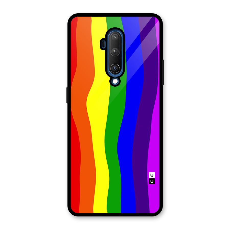 Rainbow Curves Glass Back Case for OnePlus 7T Pro