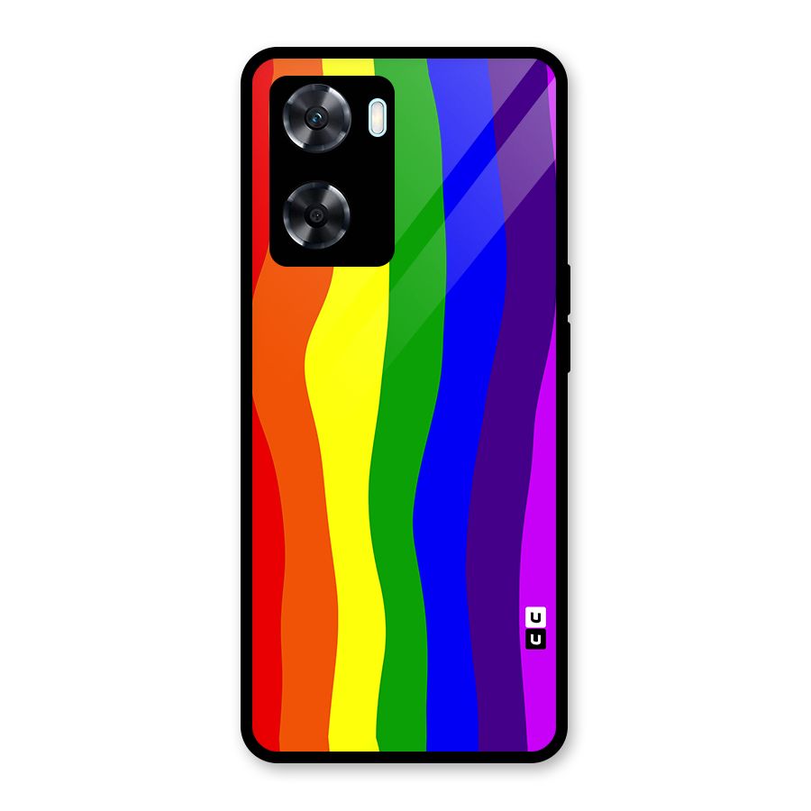 Rainbow Curves Glass Back Case for Oppo A77