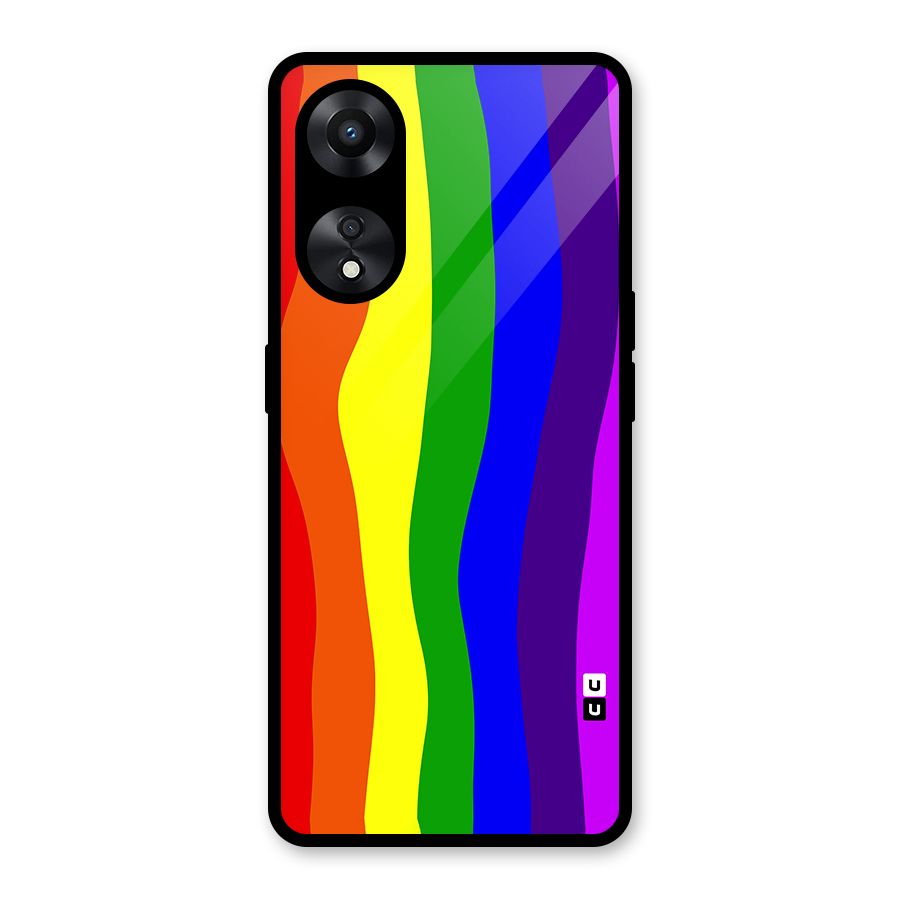 Rainbow Curves Glass Back Case for Oppo A78