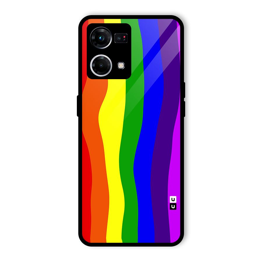 Rainbow Curves Glass Back Case for Oppo F21 Pro 5G