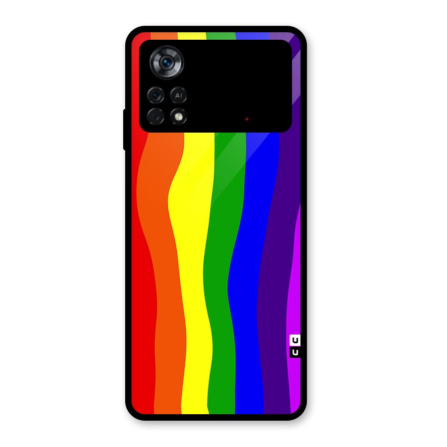 Rainbow Curves Glass Back Case for Poco X4 Pro 5G