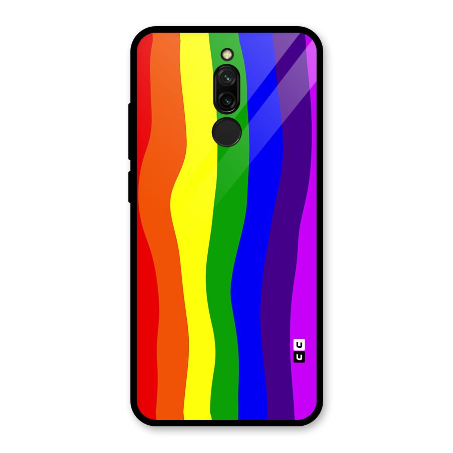 Rainbow Curves Glass Back Case for Redmi 8