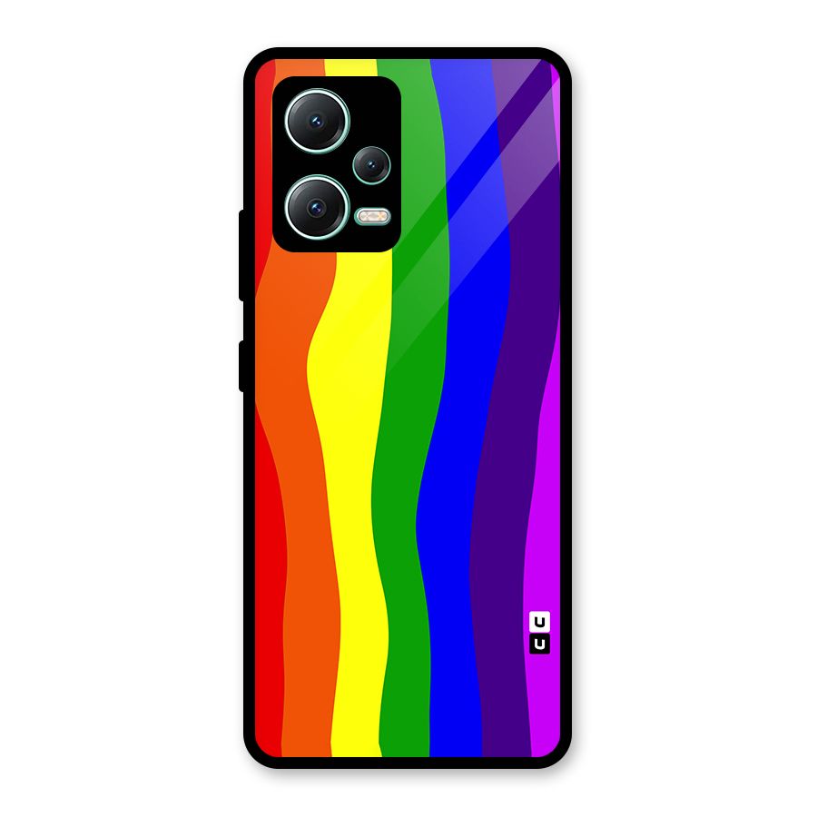 Rainbow Curves Glass Back Case for Redmi Note 12 5G