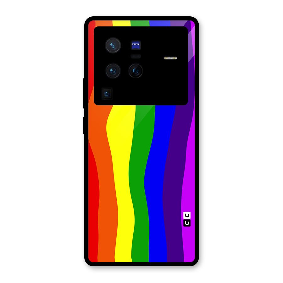 Rainbow Curves Glass Back Case for Vivo X80 Pro