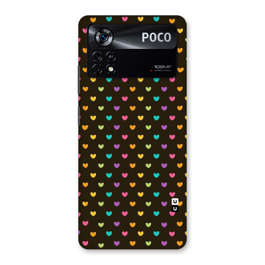 Rainbow Hearts Back Case for Poco X4 Pro 5G