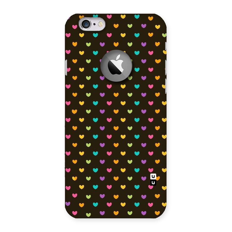 Rainbow Hearts Back Case for iPhone 6 Logo Cut