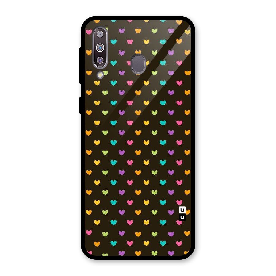 Rainbow Hearts Glass Back Case for Galaxy M30