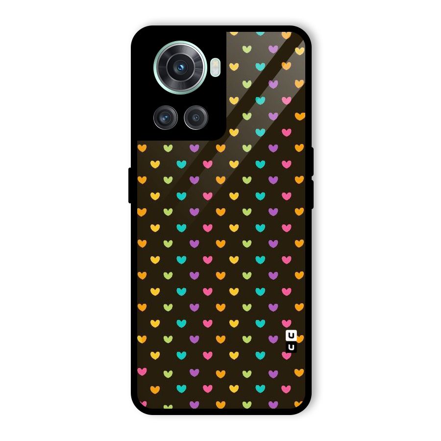 Rainbow Hearts Glass Back Case for OnePlus 10R