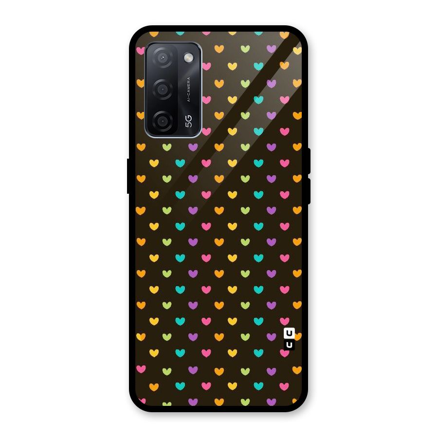Rainbow Hearts Glass Back Case for Oppo A53s 5G