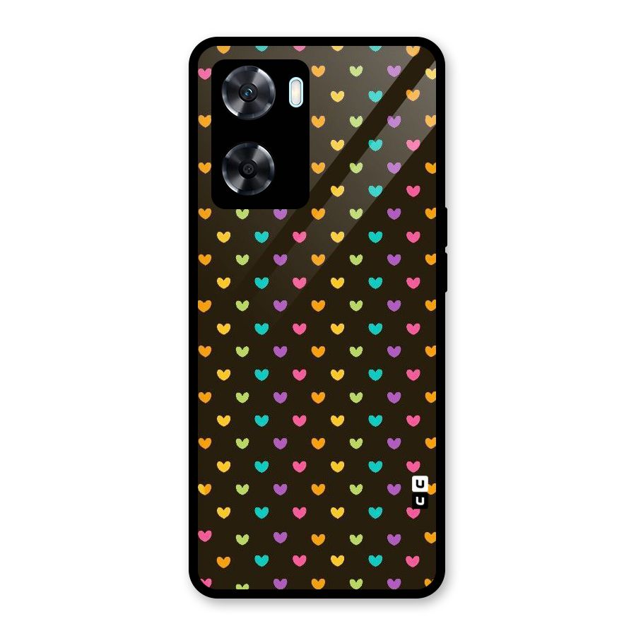Rainbow Hearts Glass Back Case for Oppo A77