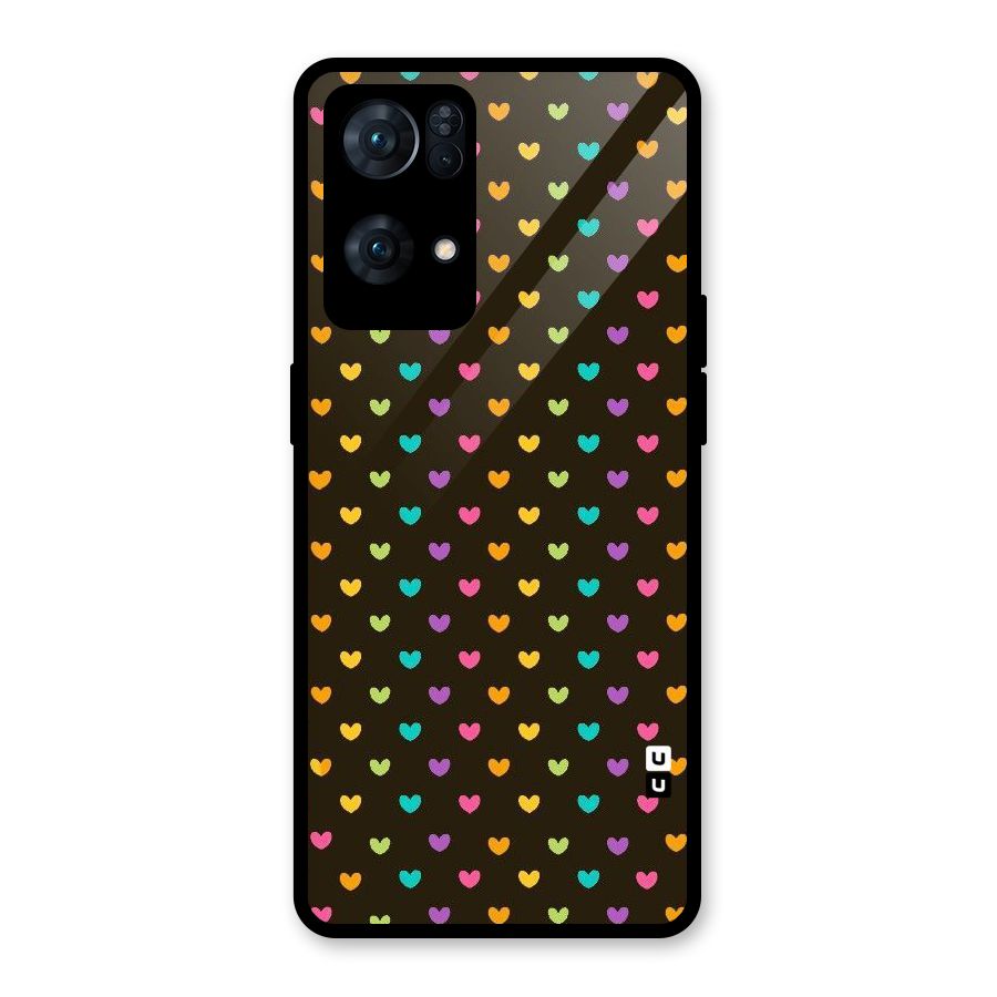 Rainbow Hearts Glass Back Case for Oppo Reno7 Pro 5G