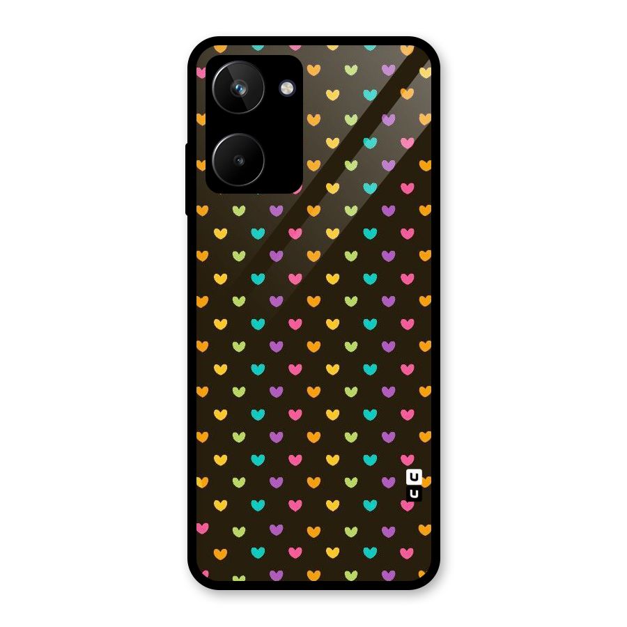 Rainbow Hearts Glass Back Case for Realme 10