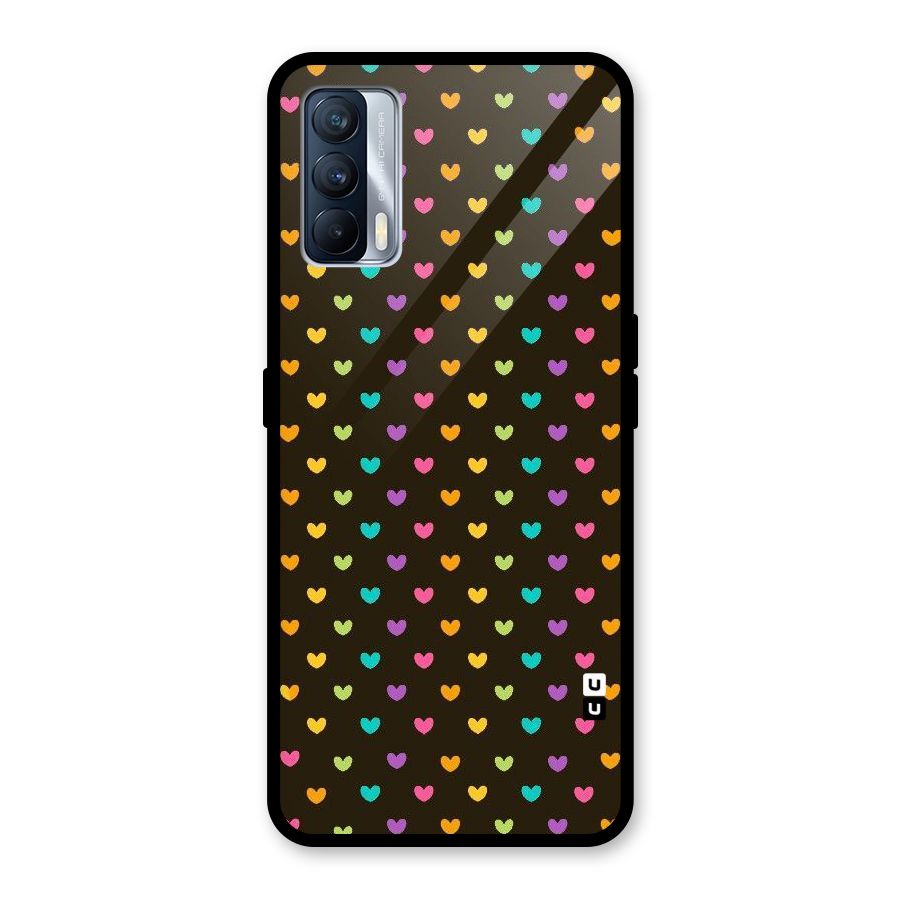 Rainbow Hearts Glass Back Case for Realme X7