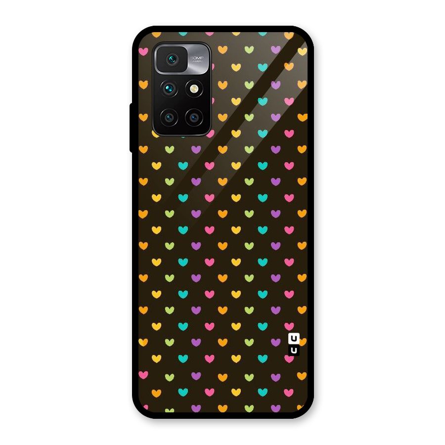Rainbow Hearts Glass Back Case for Redmi 10 Prime