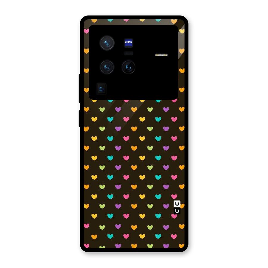 Rainbow Hearts Glass Back Case for Vivo X80 Pro