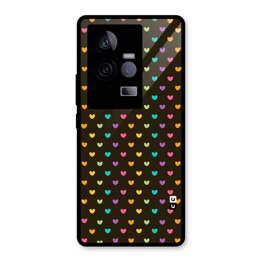 Rainbow Hearts Glass Back Case for Vivo iQOO 11 5G
