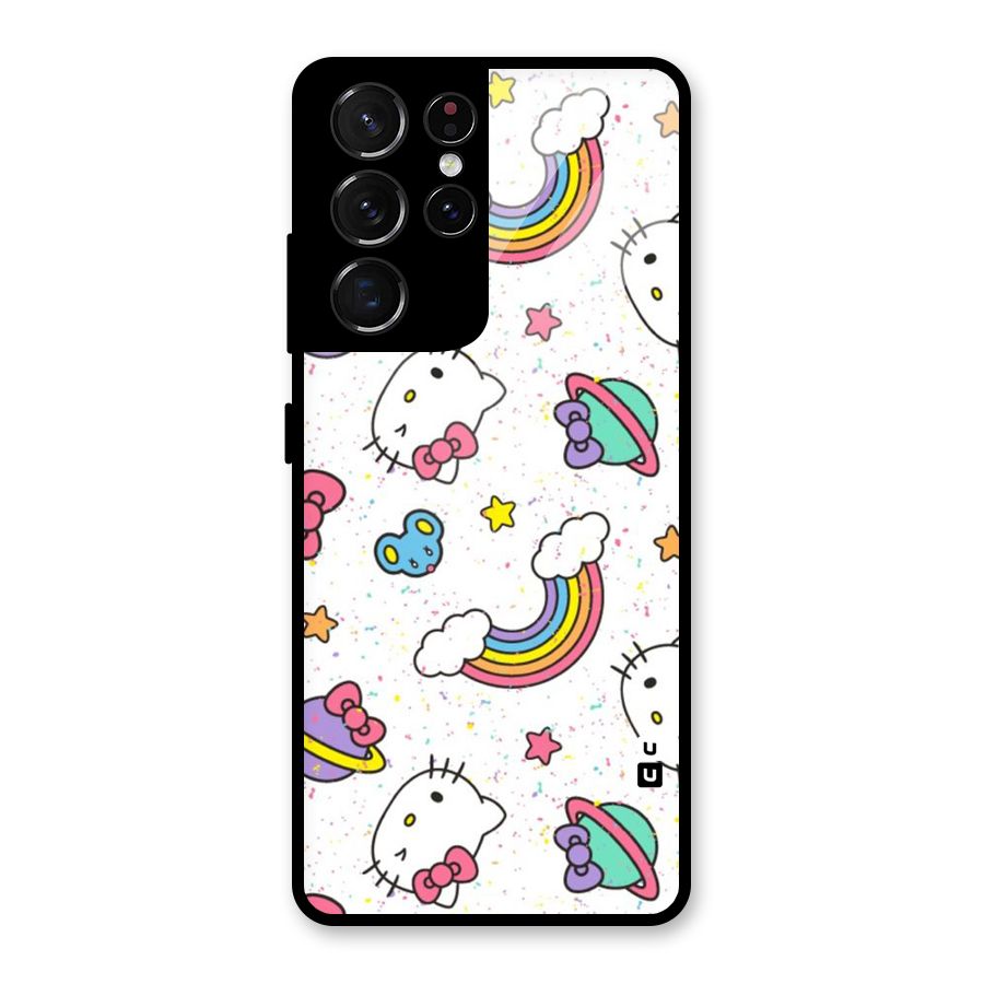 Rainbow Kit Tee Glass Back Case for Galaxy S21 Ultra 5G