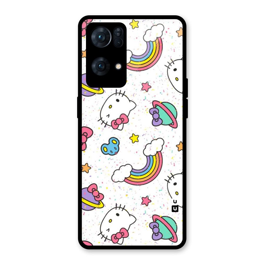 Rainbow Kit Tee Glass Back Case for Oppo Reno7 Pro 5G