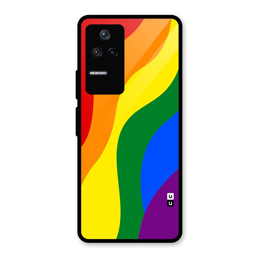 Rainbow Slant Curves Glass Back Case for Poco F4 5G