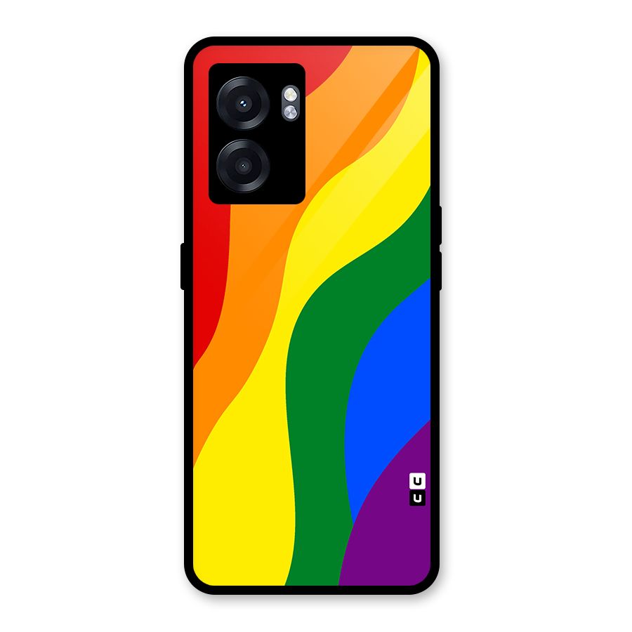 Rainbow Slant Curves Glass Back Case for Realme Narzo 50 5G